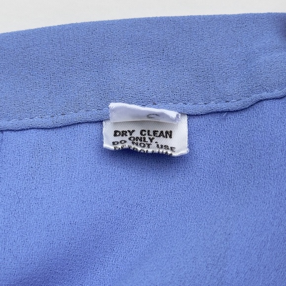 Vintage 70s Manning Silver Blue & White Long Sleeve Skirt Set - Picture 10 of 14